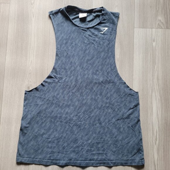 Gymshark Mens Gray Sleeveless Workout Tank Top L Lightweight Activewear - Picture 1 of 6